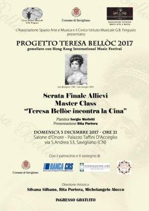 CONCERTO - 3 DICEMBRE 2017 - MASTERCLASS TERESA BELLOC