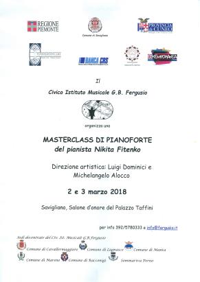 MASTERCLASS DI PIANOFORTE - 2 e 3 giugno 2018 - Savigliano